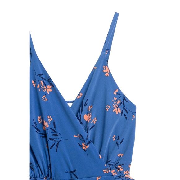 Kaileigh Rica Sleeveless Floral Midi Length Jumpsuit Boho Garden Girl Blue 2X - Picture 5 of 15